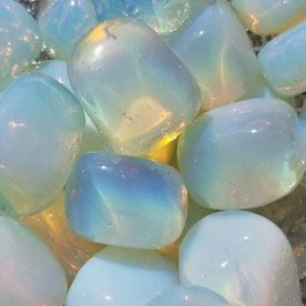 many pieces of iridescent Opalite