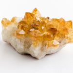 A golden yellow citrine geode gemstone